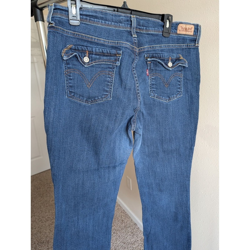 Levis 515 Boot Cut Jeans Womens 16 S/C Medium Wash Blue Stretch Flap Pocket